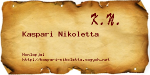 Kaspari Nikoletta névjegykártya
